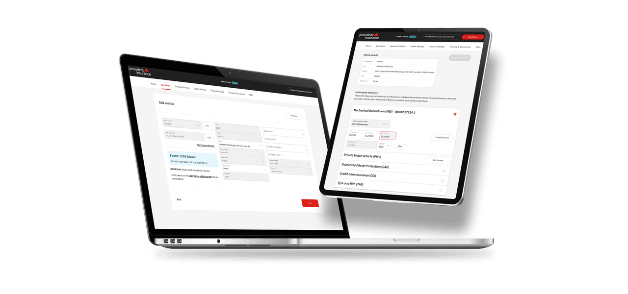 Provident Insurance, Dealer Portal developed by Custom D